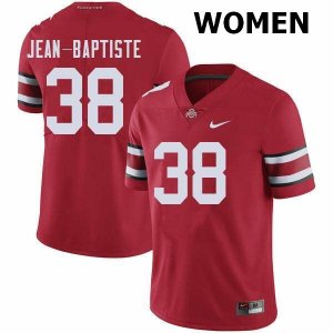 Women's Ohio State Buckeyes #38 Javontae Jean-Baptiste Red Nike NCAA College Football Jersey Designated NIS5844UN